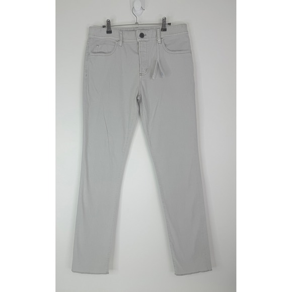 NEW James Perse Twill Pants Men's 32 Gray 5‎ Pocket Straight Leg Raw Hem - Picture 1 of 8